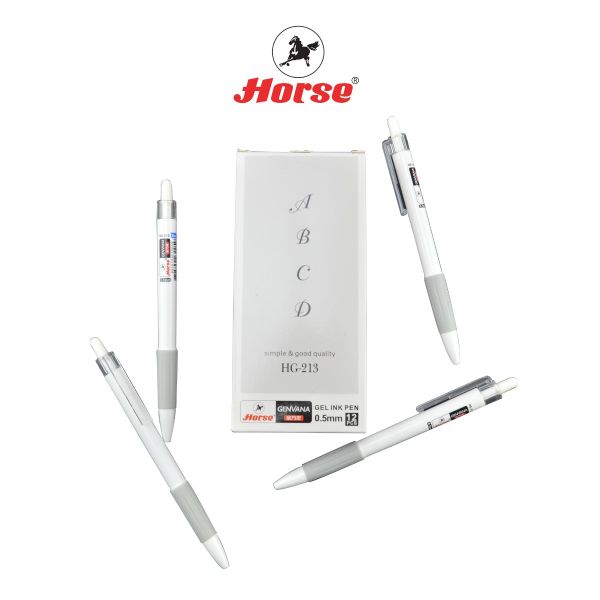 HORSE ตราม้า ปากกาเจล 0.5mm Gel ink pan รุ่น HG-213 จำนวน 12 ด้าม/กล่อง
