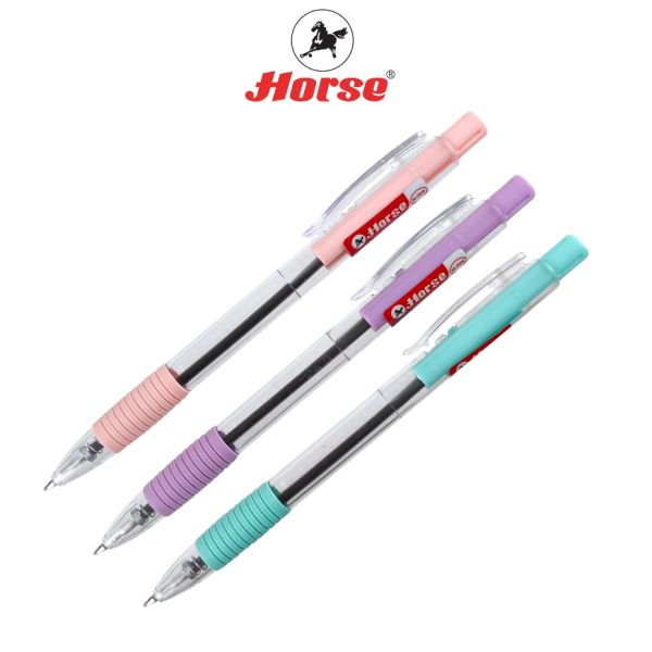 Horse ตราม้า ปากกาลูกลื่น แบบกด Ball Point Pen H-705 ตราม้า  0.7 จำนวน 1 ด้าม/คละสี