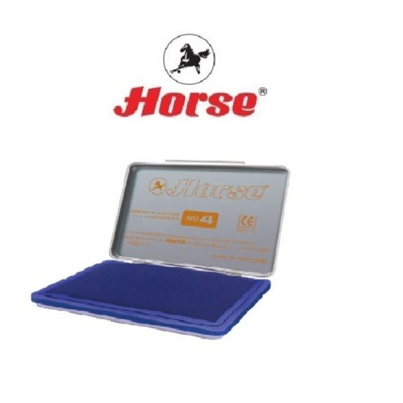 HORSEตราม้า แท่นประทับตรา (เบอร์ 4) 4.8 X 7ซม.    จำนวน 1 อัน - น้ำเงิน